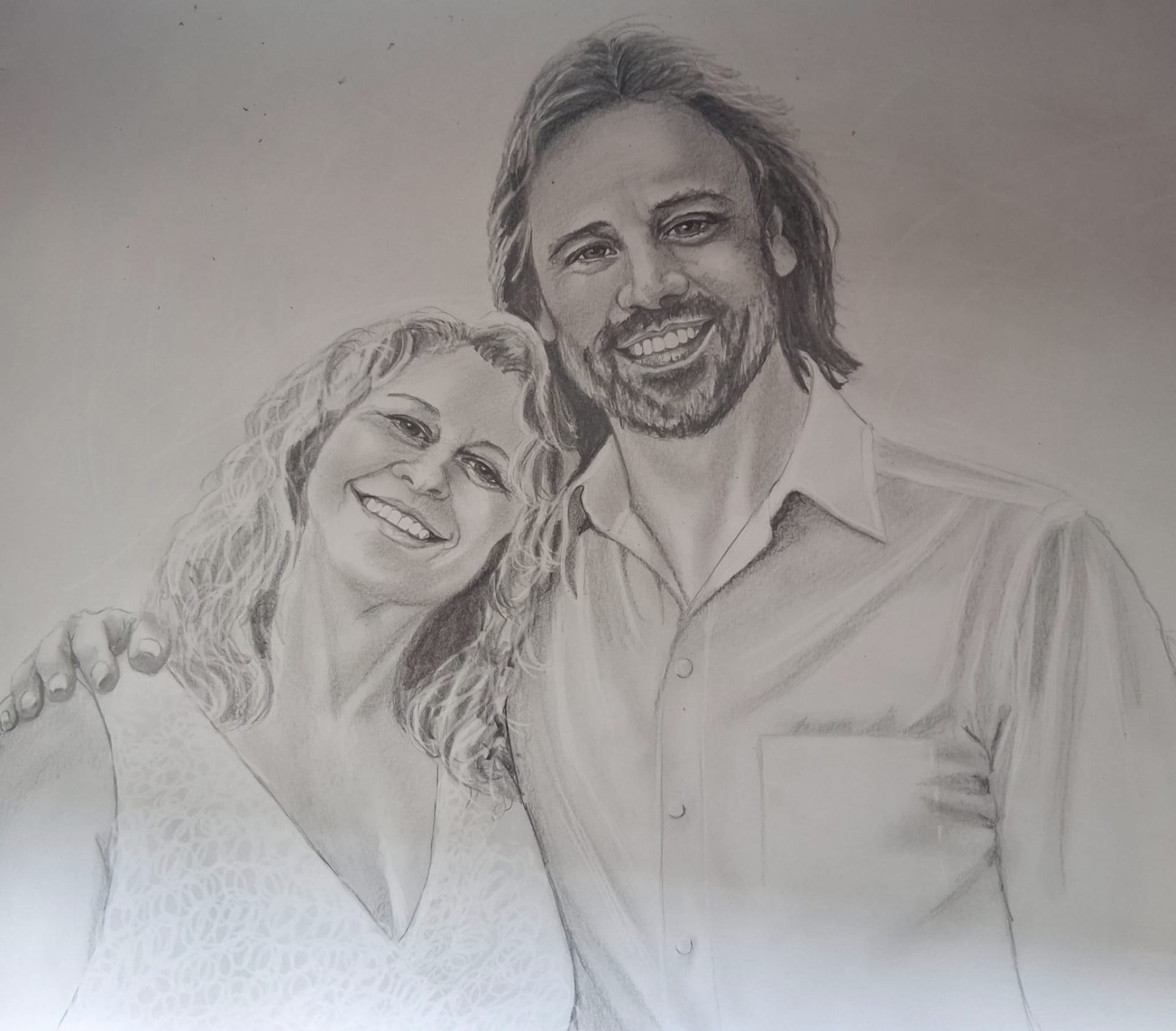 Charcoal portrait of a couple