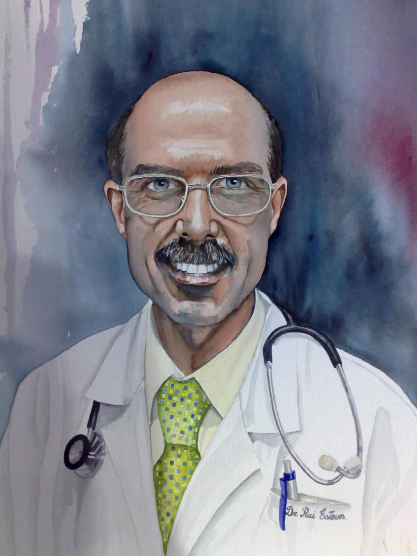Retrato em aguarela por encomenda