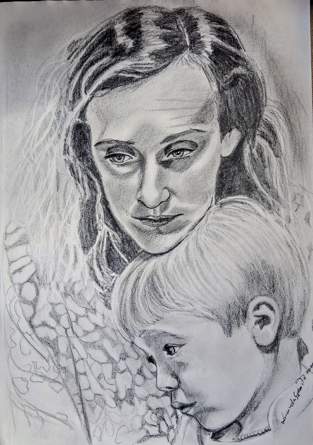 Retrato a carvão por encomenda
